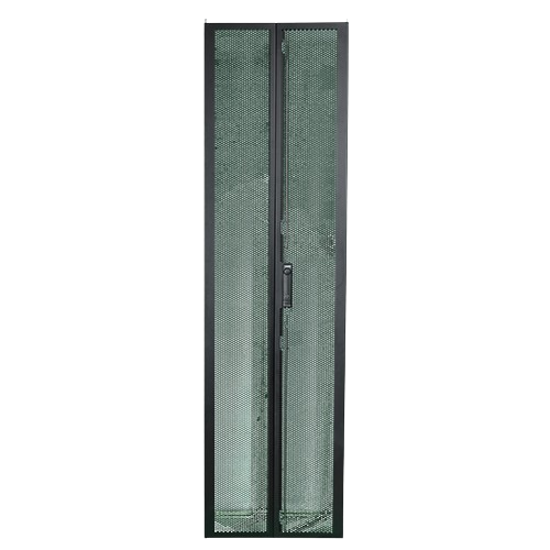 19" FS Rack - Dual Mesh Door - Vertically Split  - Same Key